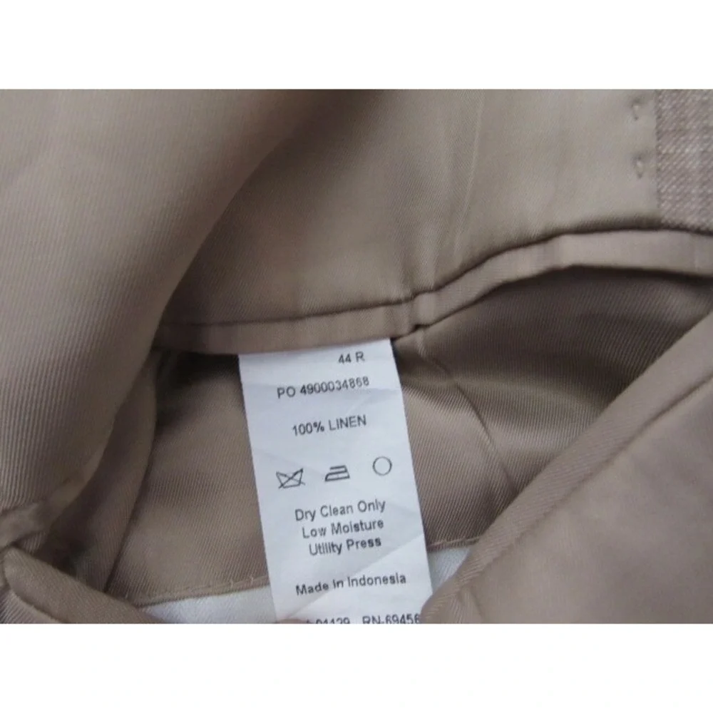Lauren Ralph Lauren Slim‎ Beige Stripe Sz 44R 100% Linen Sport Coat Blazer
